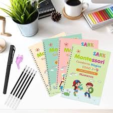 4 Libros Mágicos Caligrafia Montessori Reutilizable